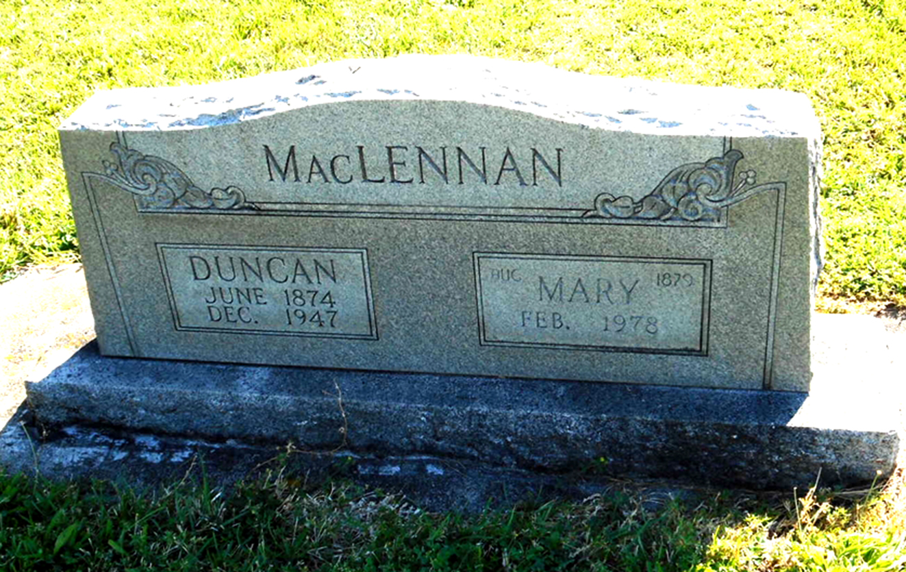 Photo of headstones/Duncan MacLennan 1874-1947 hdstn Ellensburg IOOF cemWA
